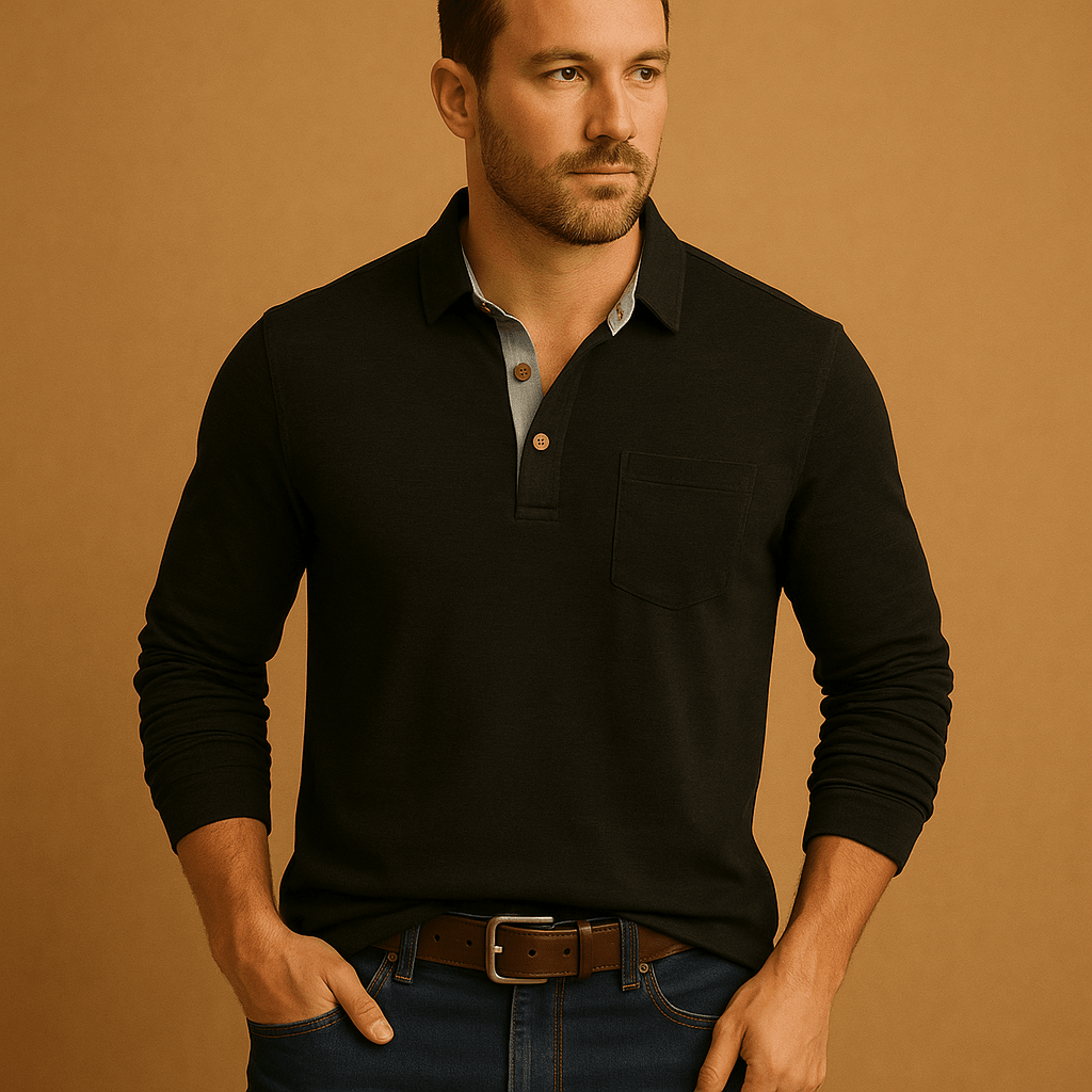 Shirt Men Casual Design with Chest Pocket and Button Front Closure