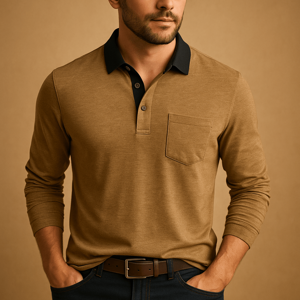 Shirt Men Casual Design with Chest Pocket and Button Front Closure
