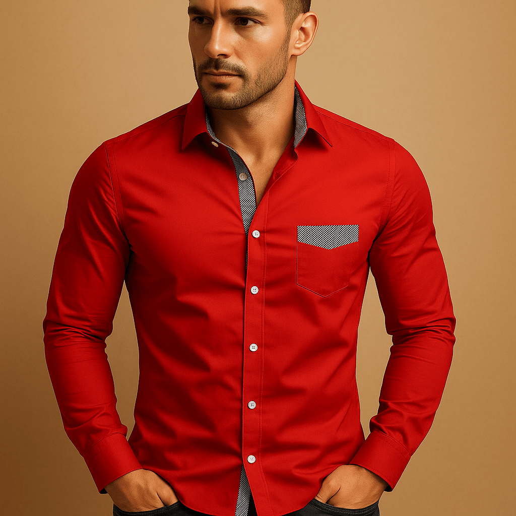 Shirt Men Slim Fit Construction with Form Fitting Profile Design