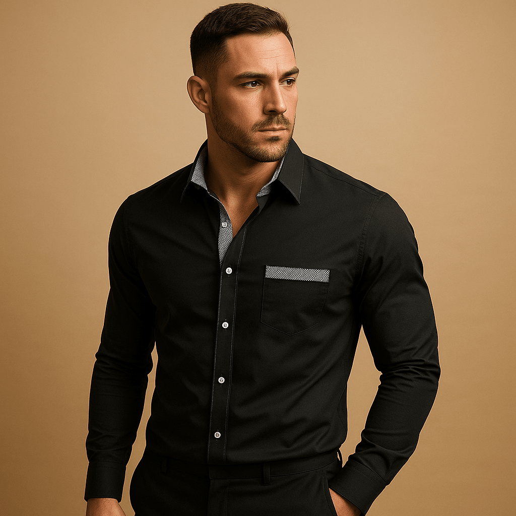 Shirt Men Slim Fit Construction with Form Fitting Profile Design