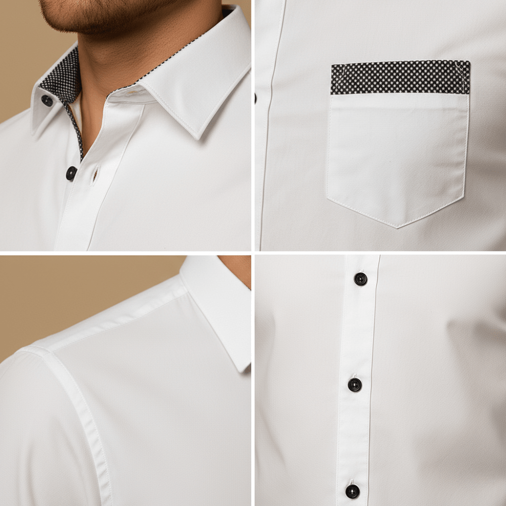 Shirt Men Slim Fit Construction with Form Fitting Profile Design