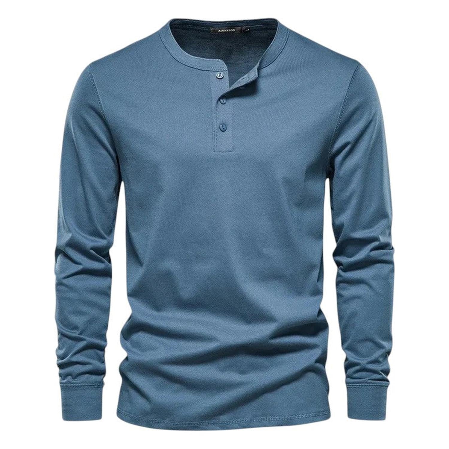 T-Shirt Men Long Sleeve Collarless