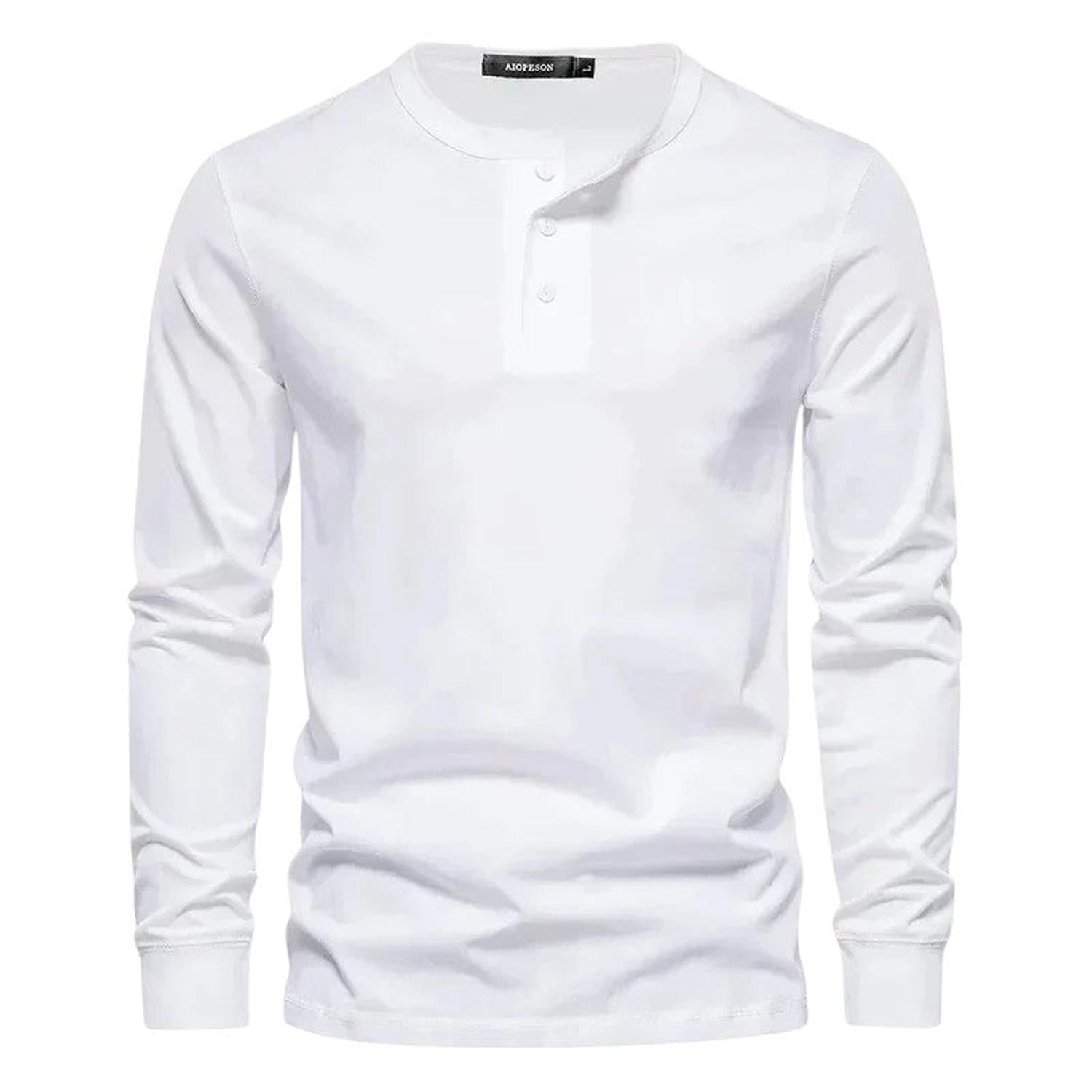 T-Shirt Men Long Sleeve Collarless