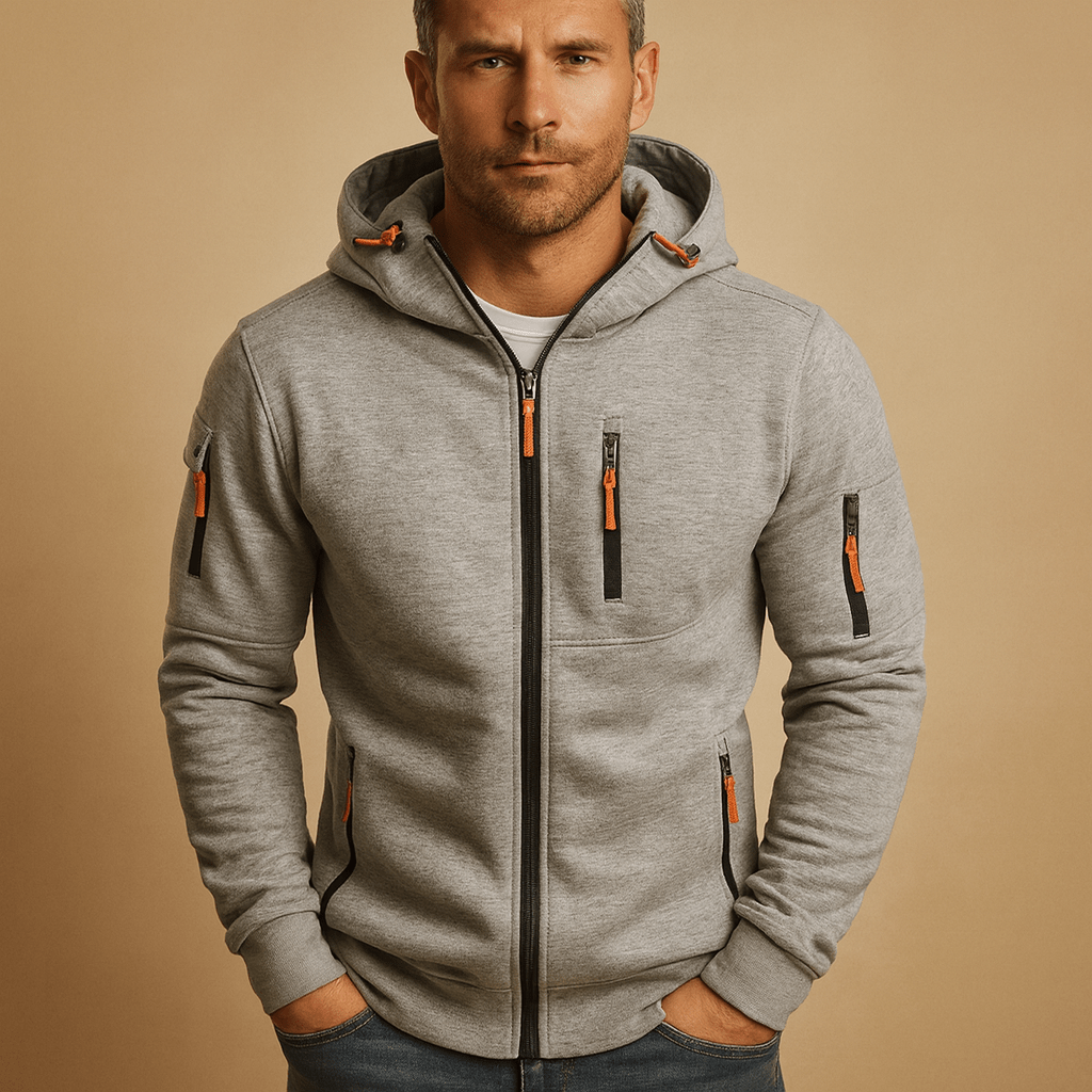 Zip-Up Hoodie Men Comfortable Breathable Fit for Everyday Wear