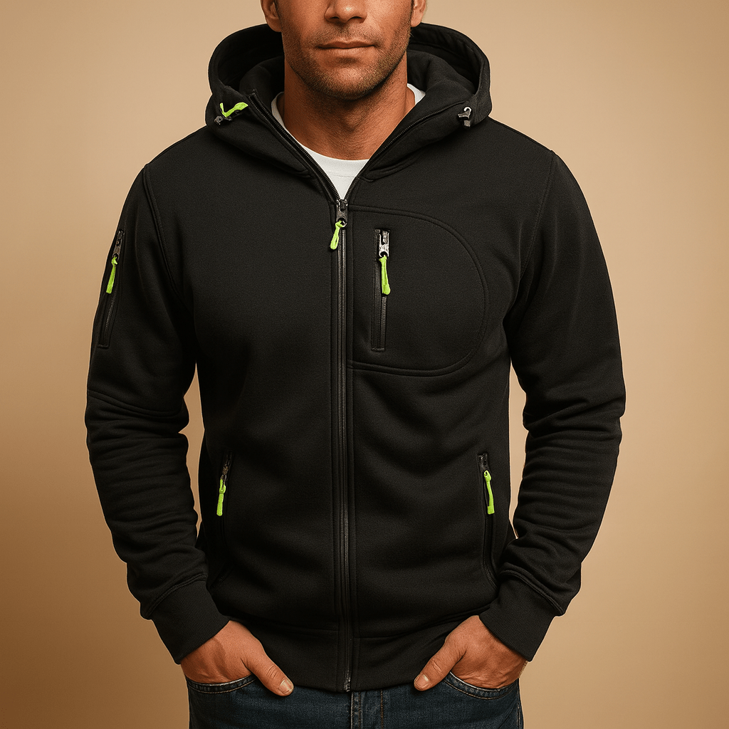 Zip-Up Hoodie Men Comfortable Breathable Fit for Everyday Wear